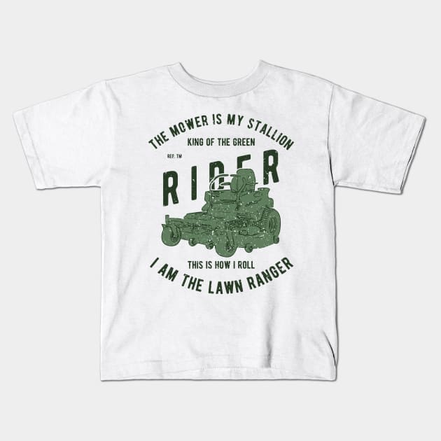 The Lawn Ranger Kids T-Shirt by JakeRhodes